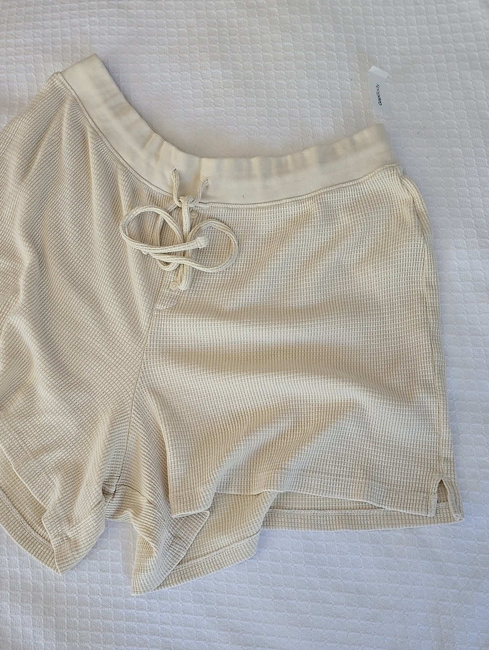 Gap Body Waffle BF Shorts Cream Size L NWT